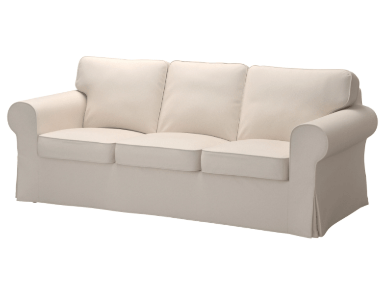 The Cheapest Slipcovered shabby chic Sofa, at Ikea