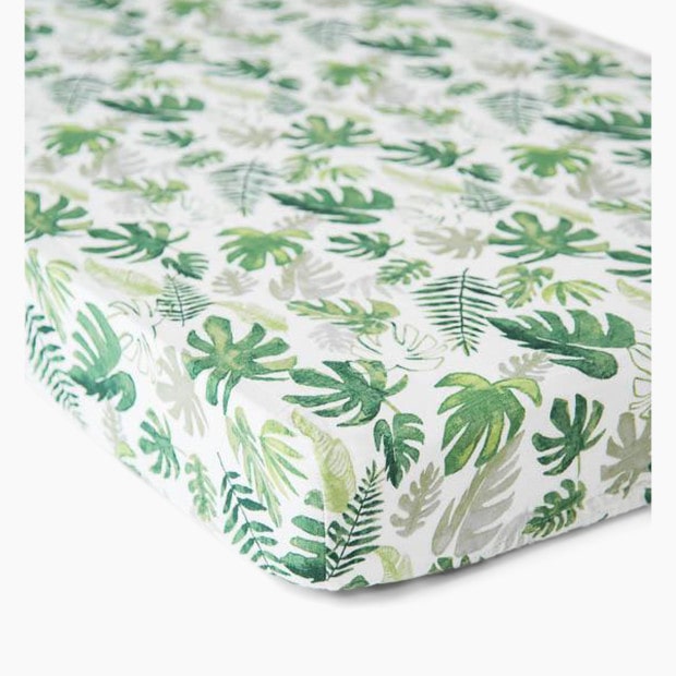 Muslin Tropical Leaf Greenery Crib Sheets Little Unicorn