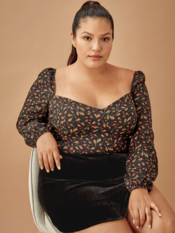 reformation plus size Fitted Bodice Top cute clothes reformation