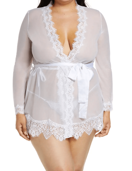 bridal sexy plus size lingerie in white