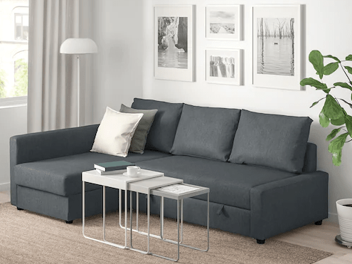 ikea FRIHETEN Modern Grey Sectional Sleeper Sofa W/ Storage