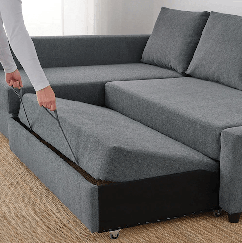 FRIHETEN Modern Grey Sectional Sleeper Sofa W/ Storage