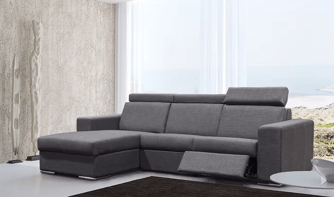 Cannava 113" Wide Reclining Sectional Sofa & Chaise modern sleek couch