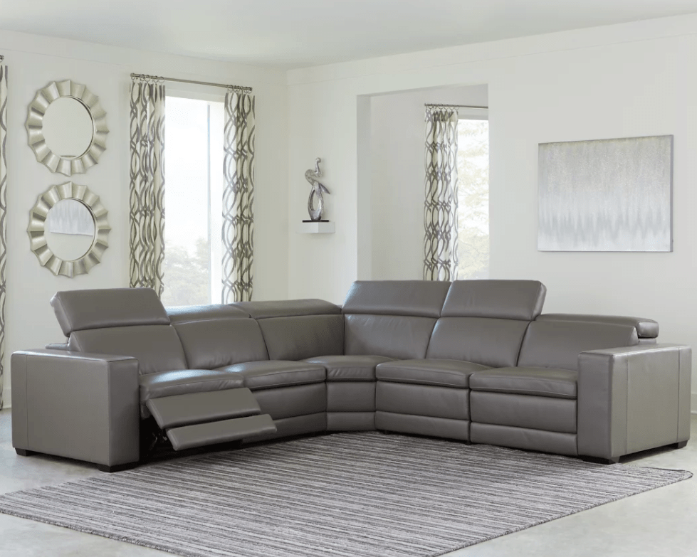 The Best Most Modern Sectional Sofas, Nevio 6 Pc Leather L Shaped Sectional Sofa