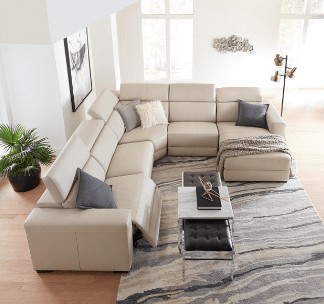 The Best Most Modern Sectional Sofas, Nevio 6 Pc Leather Sectional Sofa