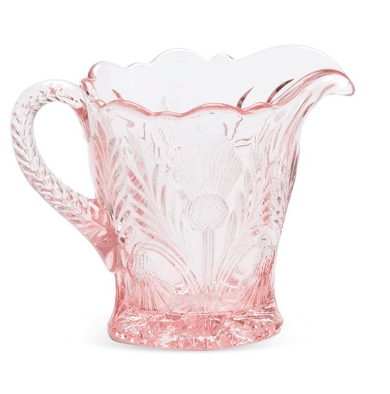 Small Pink Inverted Thistle Pitcher, Mosser Glass