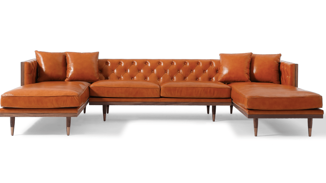 Woodrow Neo 126" Leather Sofa U-Sectional 