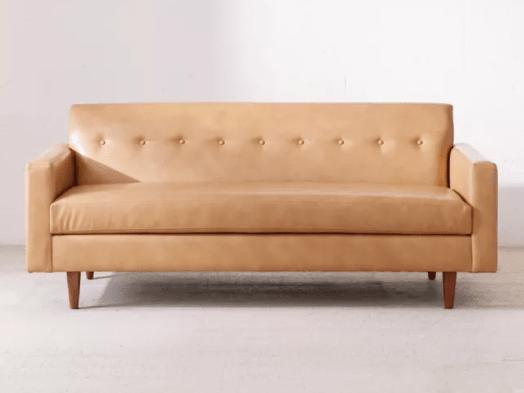 Recycled Leather Mid Century Modern Sofa, Urban Outfitters