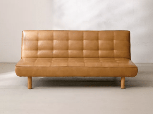Faux Leather Mid Century Modern Sleeper Sofa, Urban Outfitters