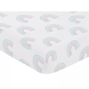 Pastel Rainbows Crib Sheet Sweet Jojo Designs