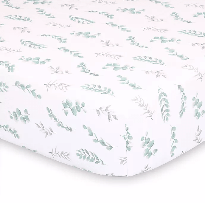 green leaf crib sheet