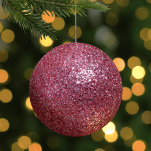 Pink Sequins Hanging Christmas Ball Ornament
