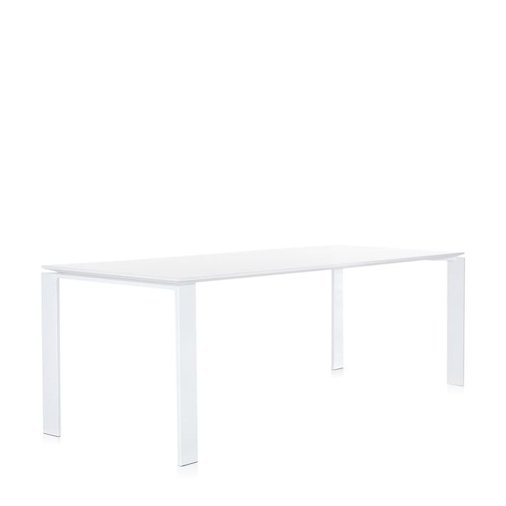 White Minimalist Dining Table Rectangular, by Kartell
