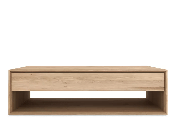 nordic Scandinavian Modern Wood Coffee Table With Drawer, Ethnicraft