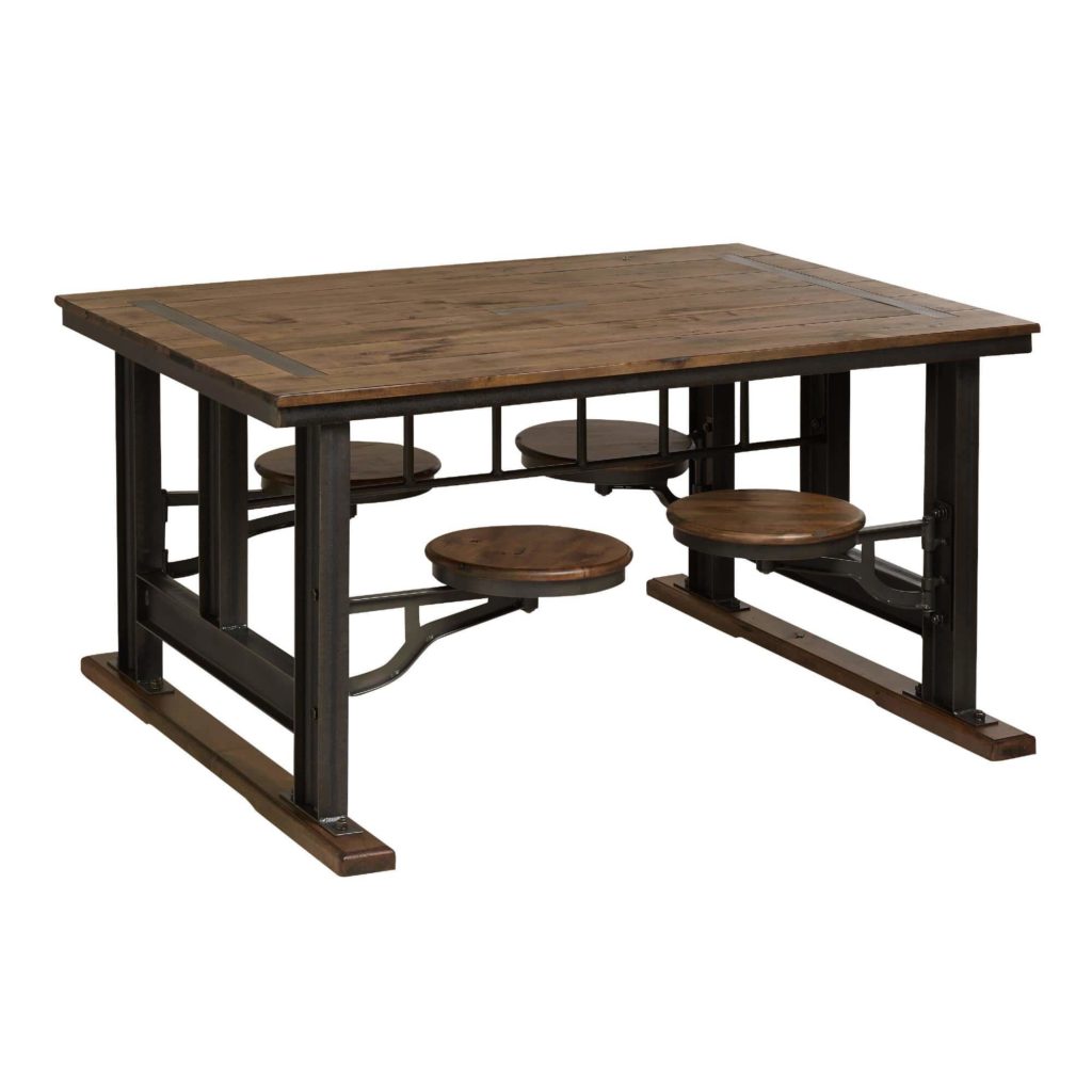 Galvin Cafeteria Rustic Wood Dining Table Set for 4  , World Market