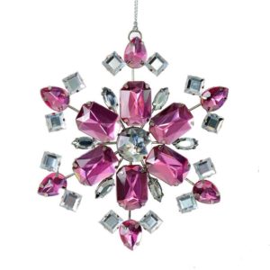 Pink Jewel Snowflake Christmas Ornament
