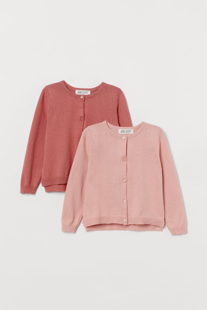 2-Pack Fine Knit Cardigan Sweaters For Toddler & Girls, by H&M