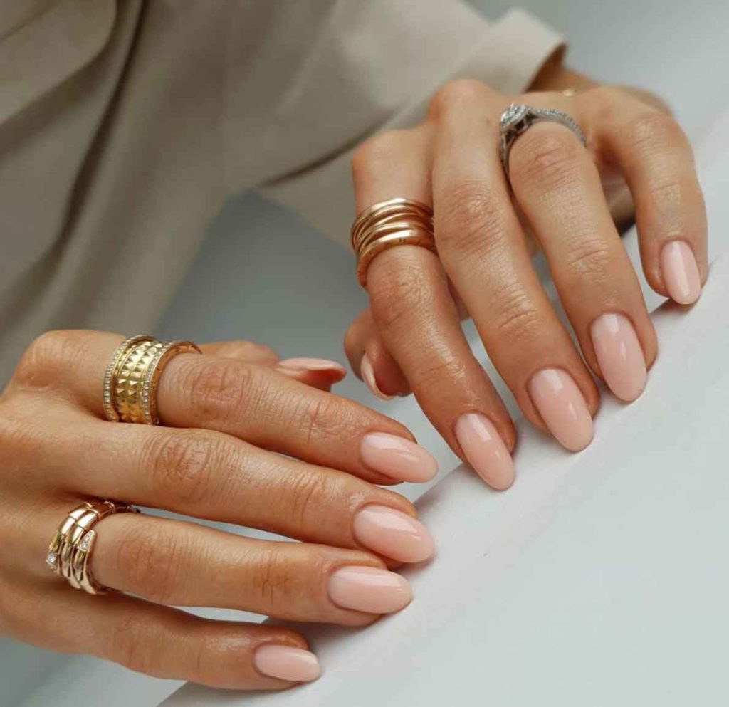 elegant nude nails