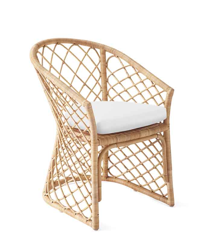 rattan dining chair with cushion