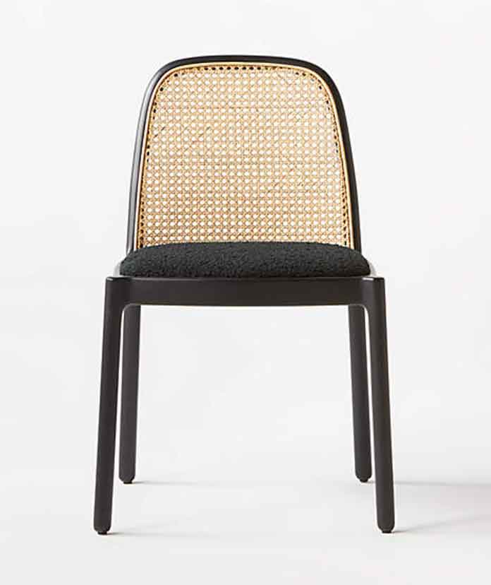 cb2 black cane chair