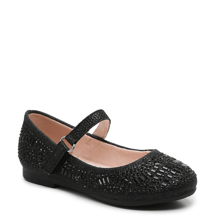 Black Mary Jane Shoes With Rhinestone For Toddler Girl by Olive & Edie at DSW