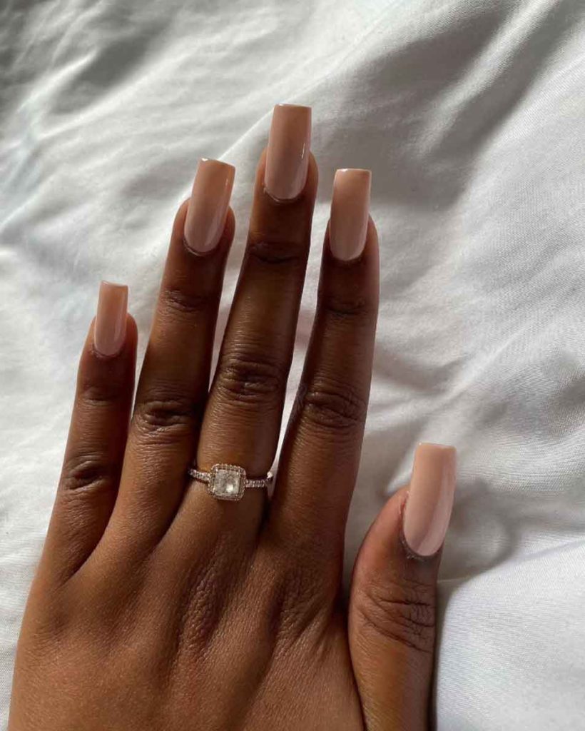 nude nails on brown skin