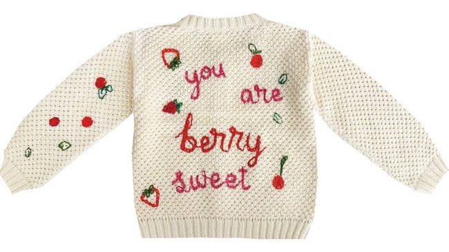Cable Knit Hand-Embroidered Cardigan For Girls, by BabyBox Clothing