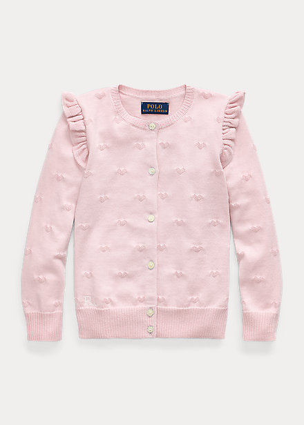 Heart-Knit Cute Cardigan Sweater For Girls Polo Ralph Lauren