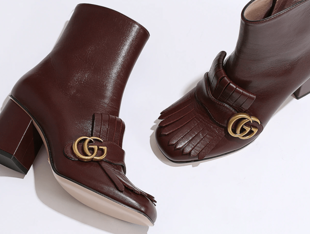 Leather Marmont 75 Bootie, by Gucci