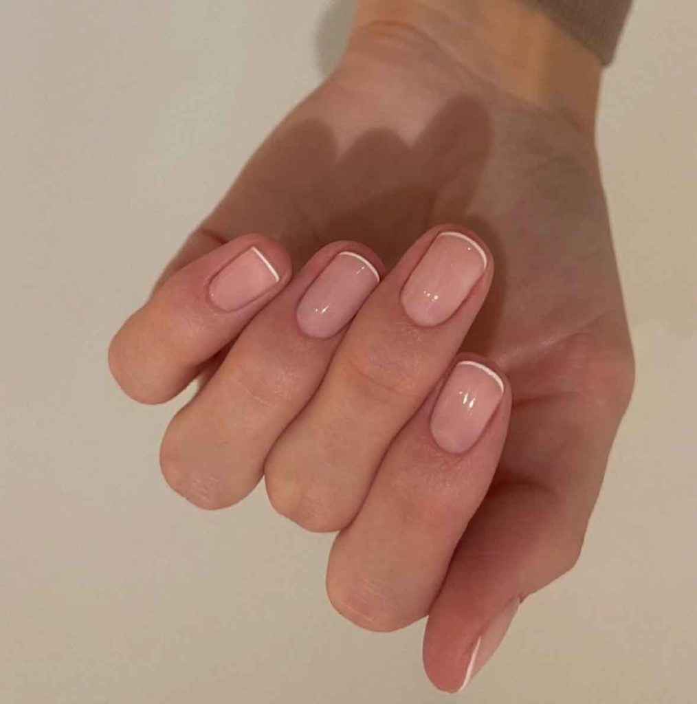 micro french nude nails