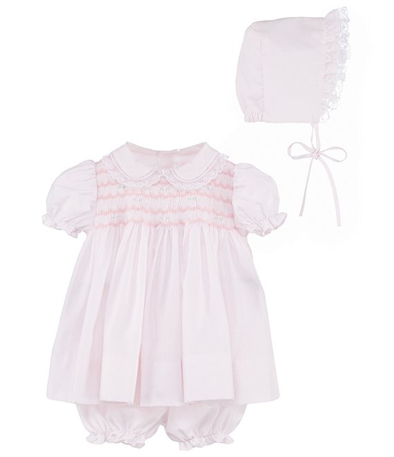 Pink Baby Dress With Smocking For Newborn