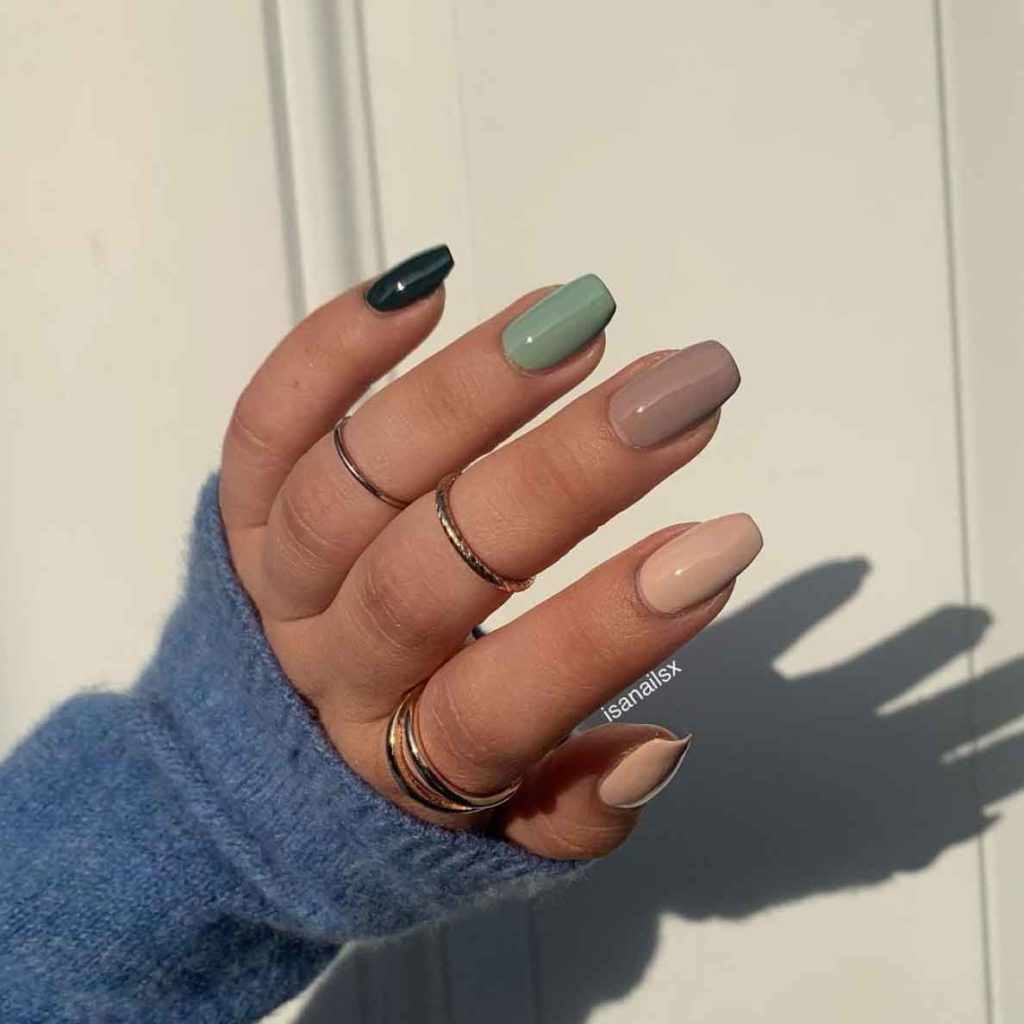 neutral fall nail colors. nude ombre nails
