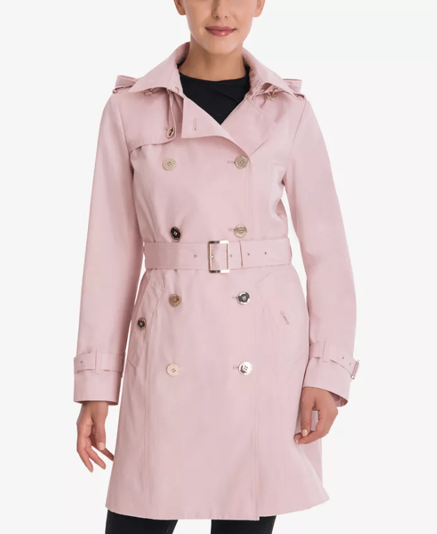 Blush Waterproof Hooded Trench Coat, by MICHAEL Michael Kors