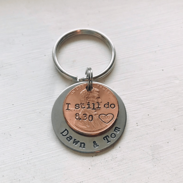 Best Customized Cheap Anniversary romantic Gift For Wife I Still Do Penny Keychain