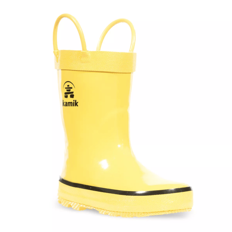 Splash Toddler Waterproof Yellow Rain Boots With Handles by Kamik