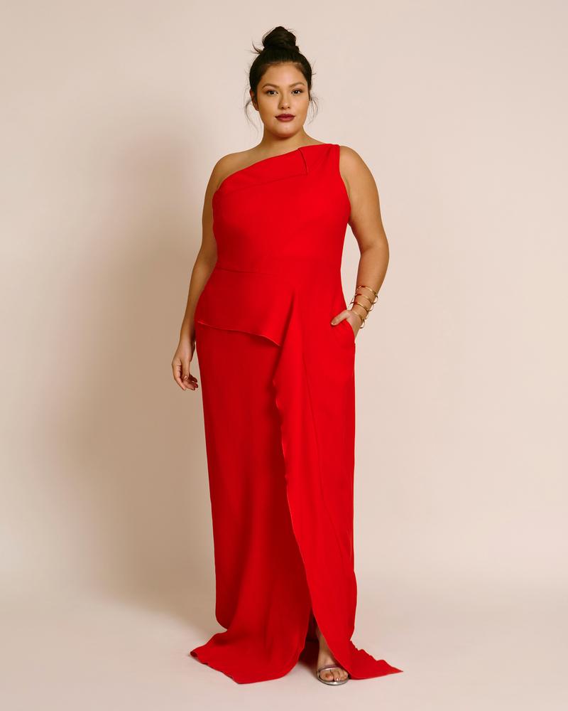 Roland Mouret Fancy Red Formal Plus Size Dress