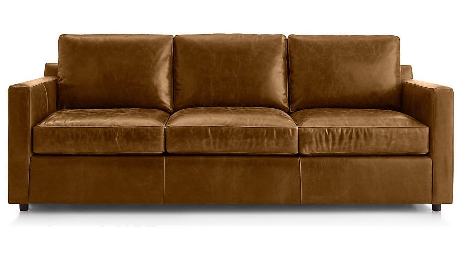 Leather 3-Seat Queen Sleeper Sofa with Air Mattress, Crate&Barrel