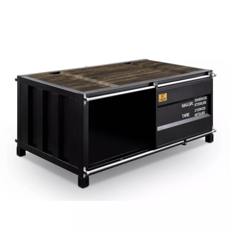 Black Container Coffee Table With Storage_industrial coffee tables