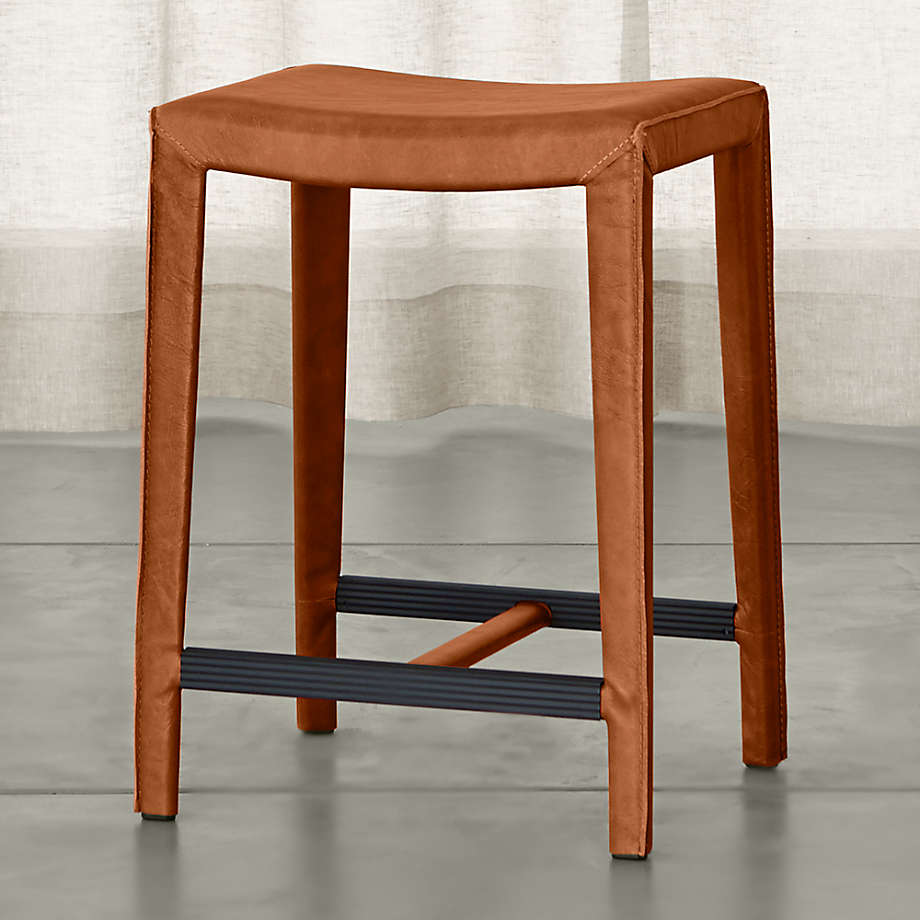 Folio Backless Leather Counter Stool