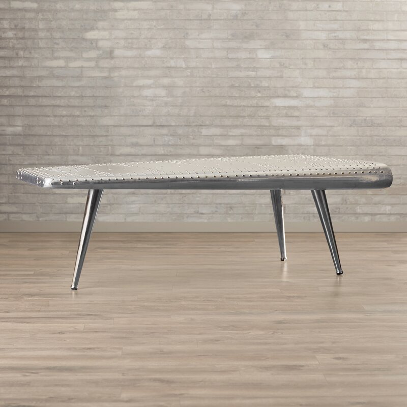 Asymmetrical Metal Coffee Table With Tapered Legs