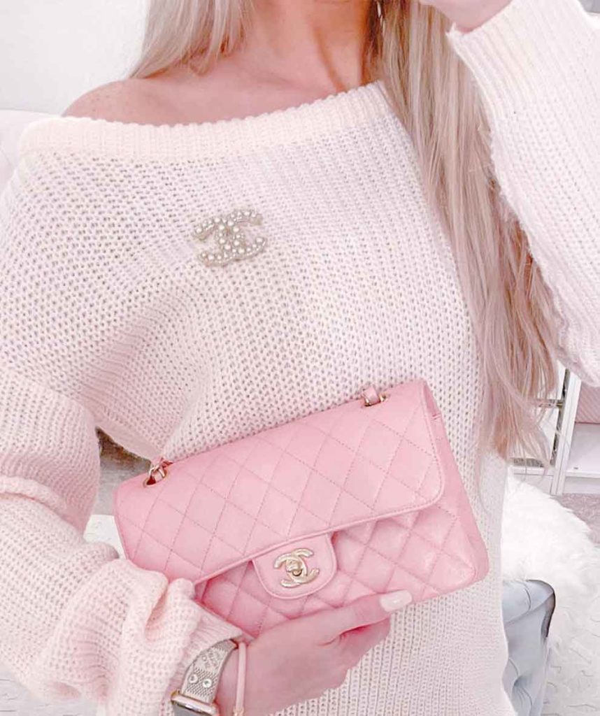 gift for girly best friend pink chanel bag