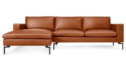 Leather Sofa with Left Arm Chaise, Blu Dot