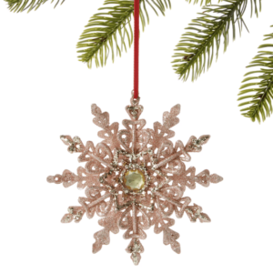 Blush Glittered Snowflakes Christmas Ornament

