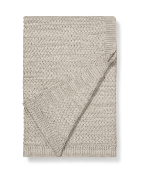 Organic Cotton Cable Knit Throw Blanket, Boll & Branch