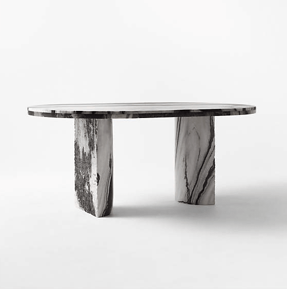 Unique Oval Marble Dining Table, cb2 julius black and white