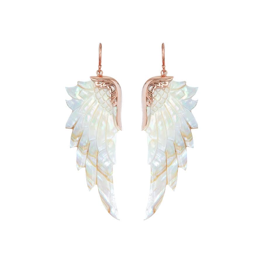 Opal Angel Wing Goddess Earrings