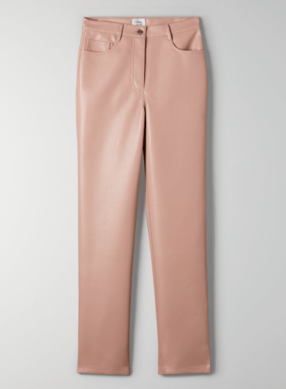 Rose High Waisted Faux Leather Pants Aritzia
