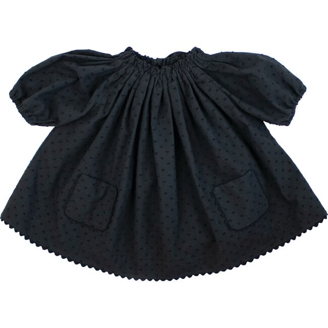 Handmade Swissdot Black Baby Dress & Bloomer Set