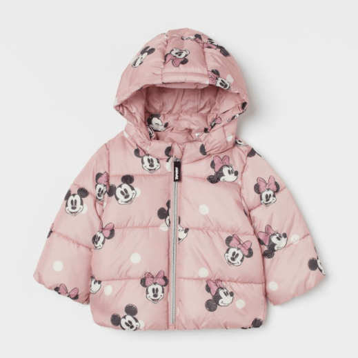 Minnie Mouse Hooded Pink Puff Jacket For Baby & Toddler