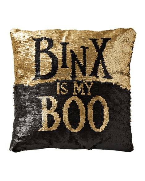 Binx Is My Boo Black & Gold Reversible Sequined Pillow